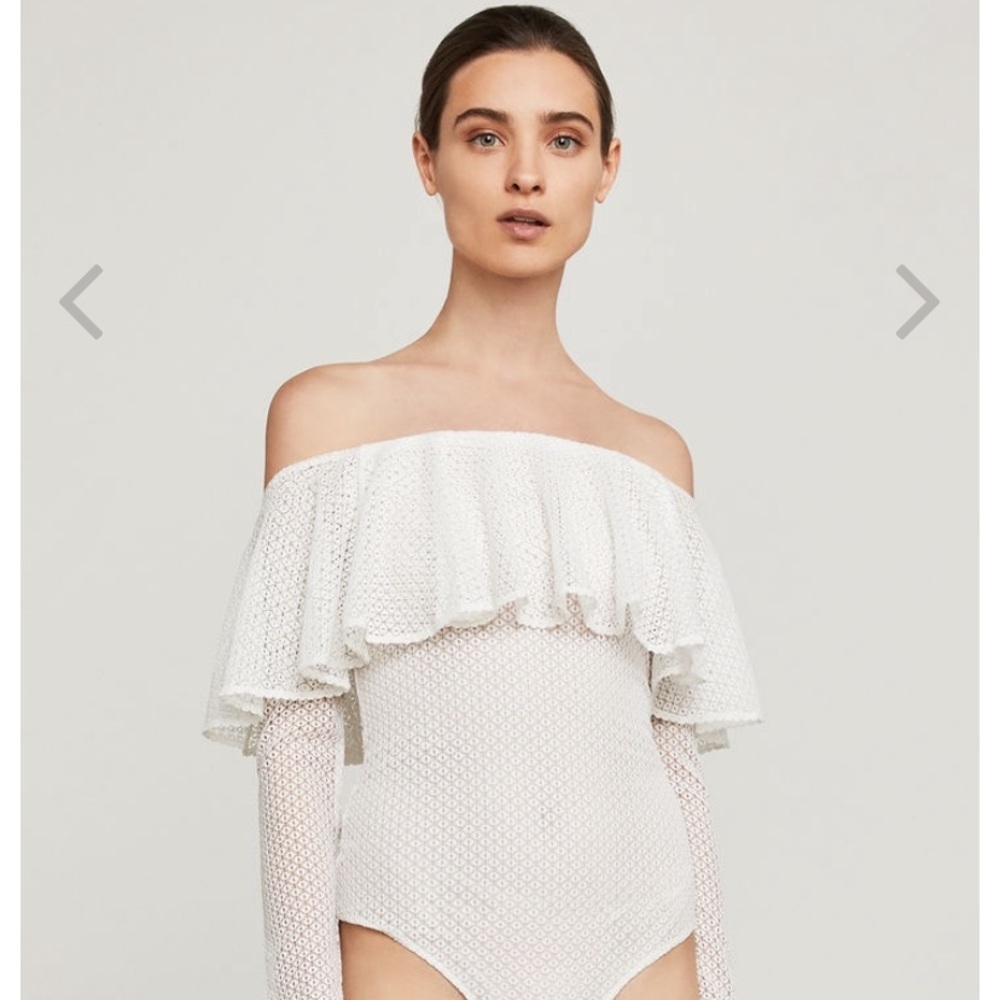 White off the shoulder body suit